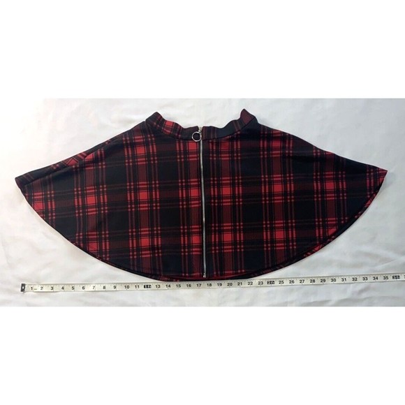 Hot Topic Skater Skirt Red and Black Extra Small Front Zipper - Picture 7 of 9